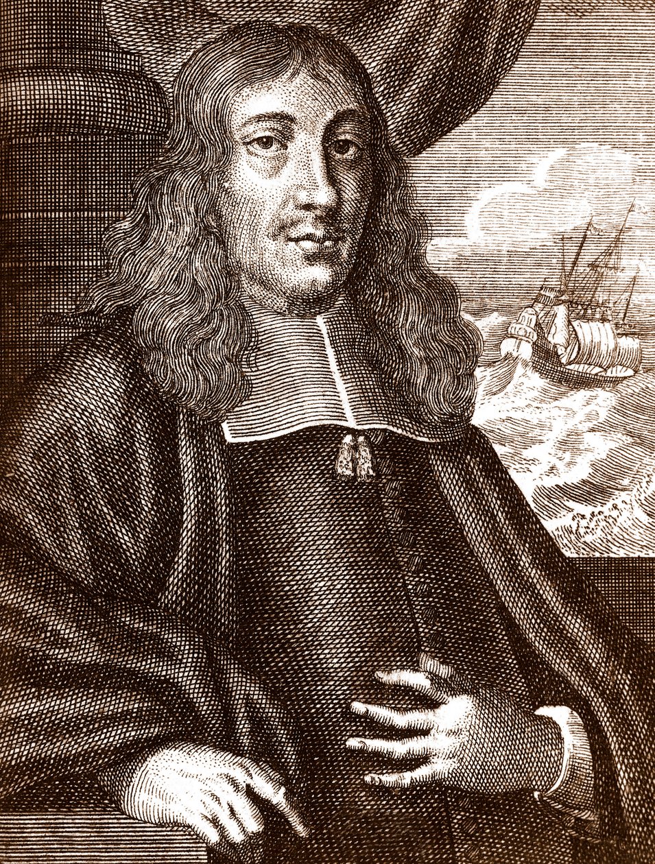 Gautier (Wouter) Schouten (1638-1704) holländsk upptäcktsresande av Unknown artist