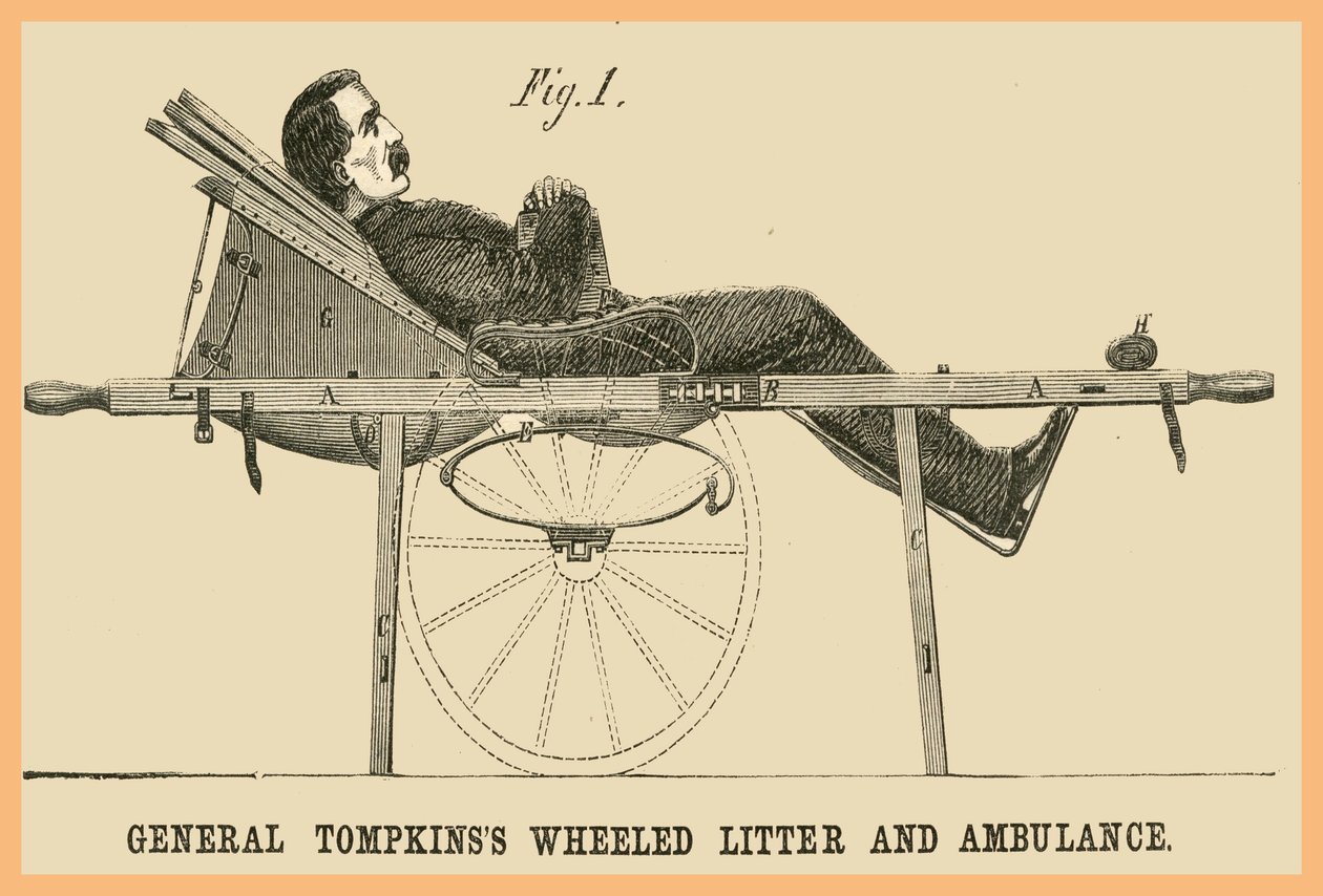 General Tompkins hjulförsedd lådbil - ambulans av Unknown Artist