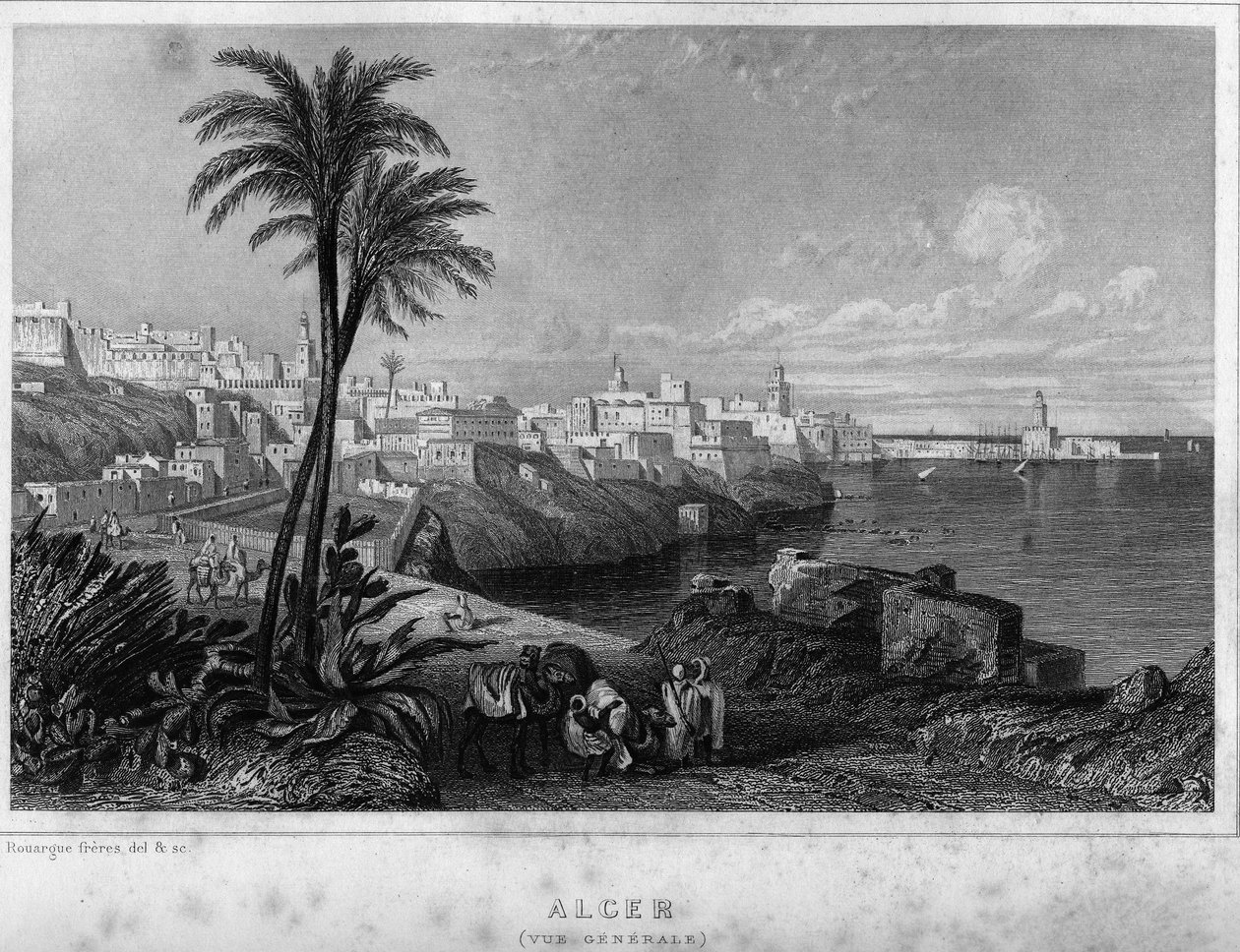 Allmän syn på Alger på 1800-talet, i "" Algerie ancienne et moderne"" av Leon Galibert av Unknown artist