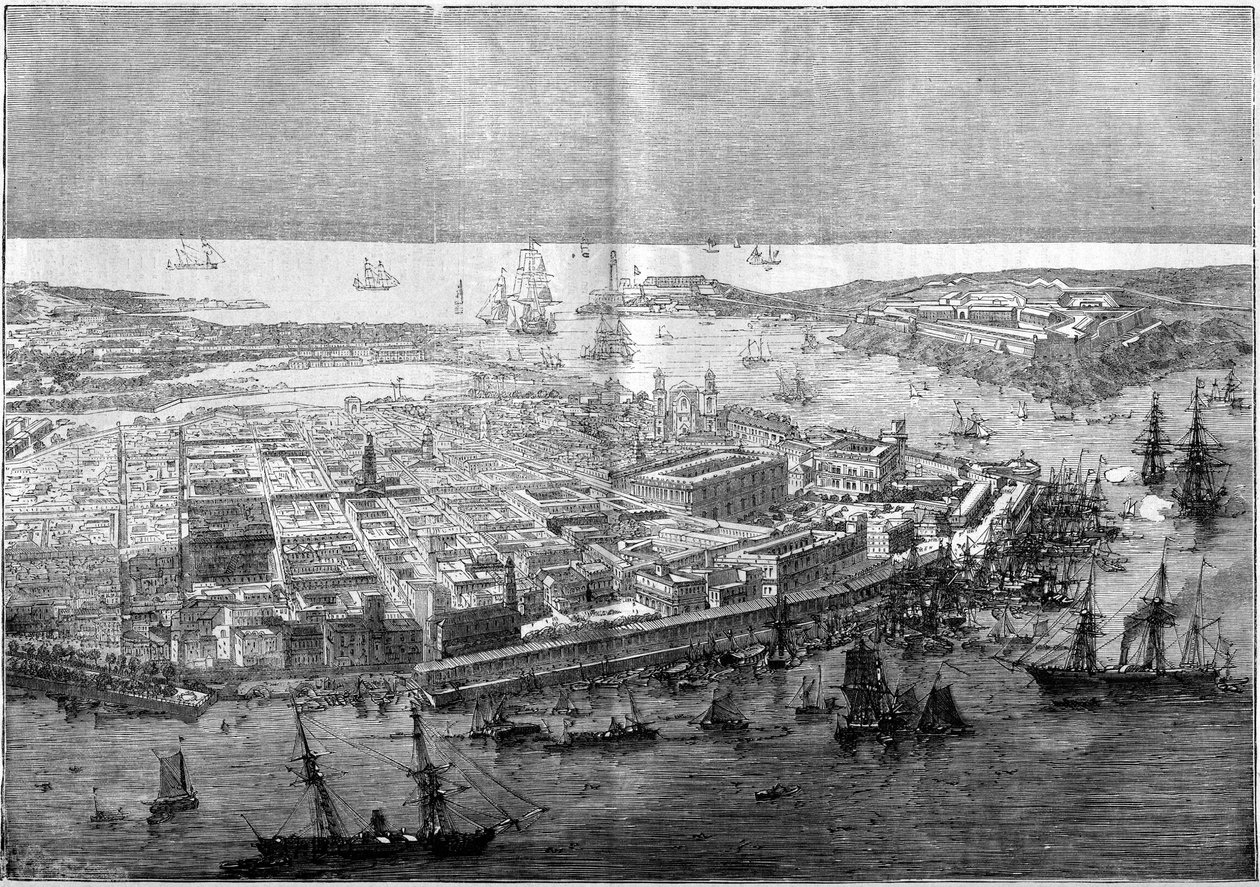 Översikt över Havanna 1862 - apparat från den franska divisionen under befäl av konteramiral Jurien de la Gravière. av Unknown artist
