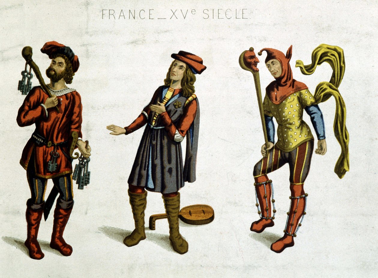 Geolier, minestrel och galen, från en makaber dans av Unknown artist