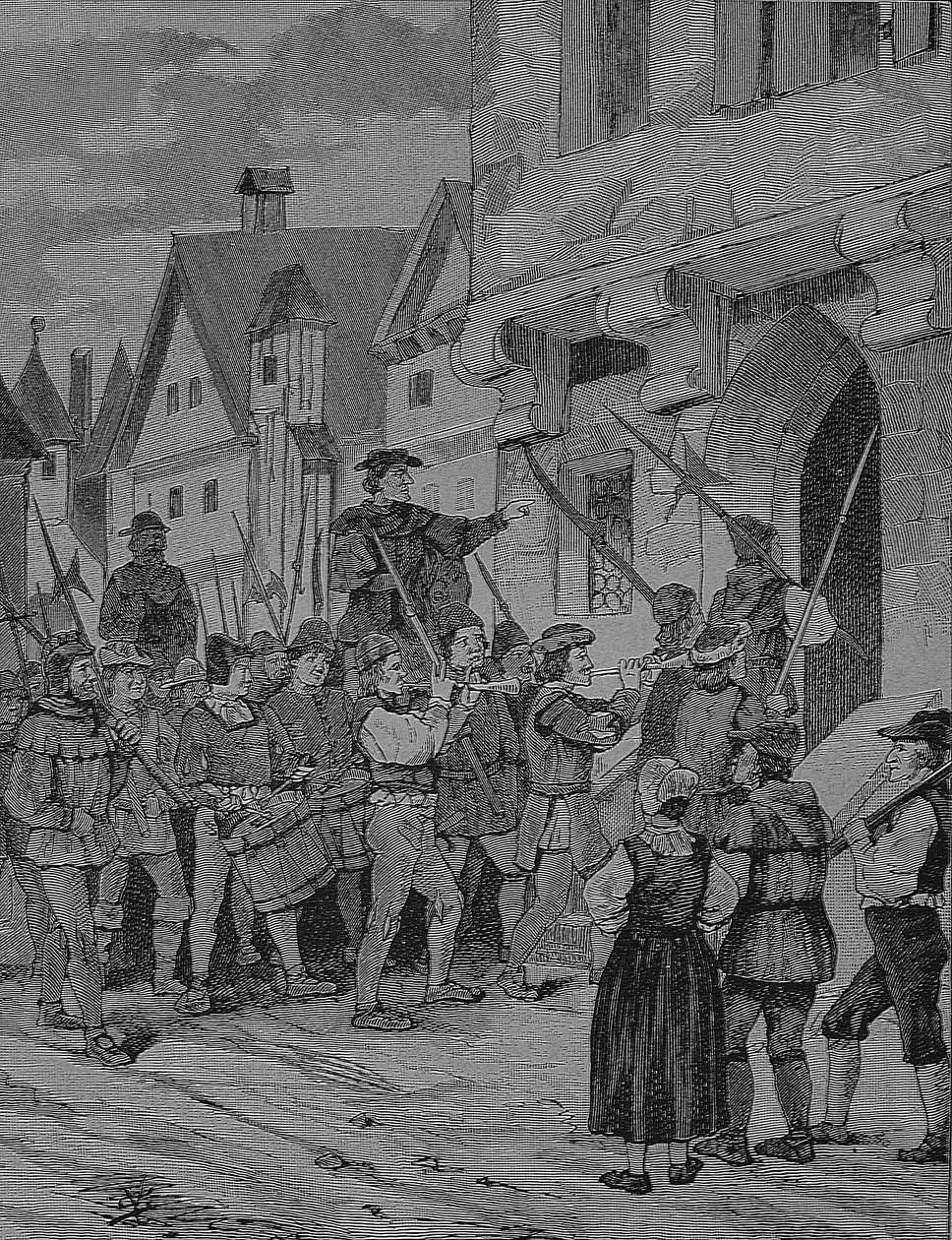 Tyska bondekriget (1524-1526): Orenbach, bönder, Rotenburg, Bayern, Tyskland av Unknown artist