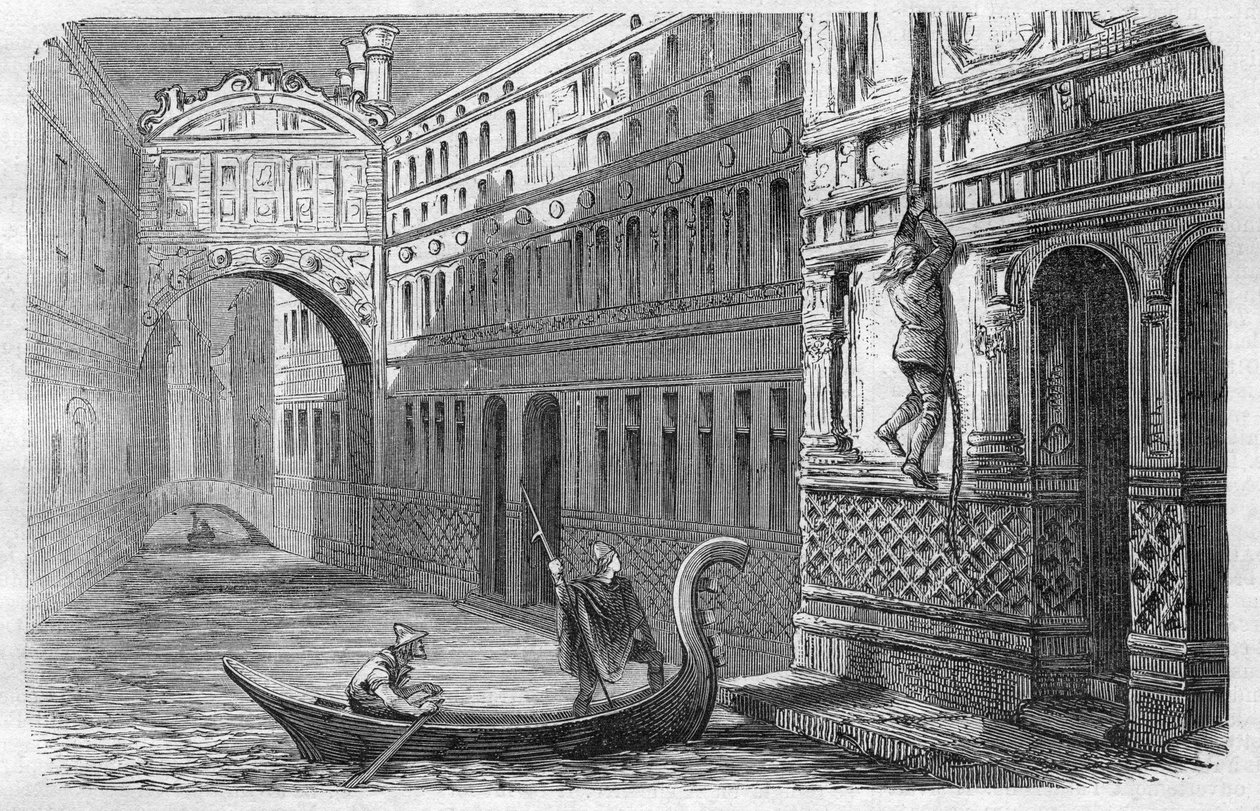 Giacomo Casanova (1725-1798) flyr från The Leads, Venedig, 31 oktober av Unknown artist