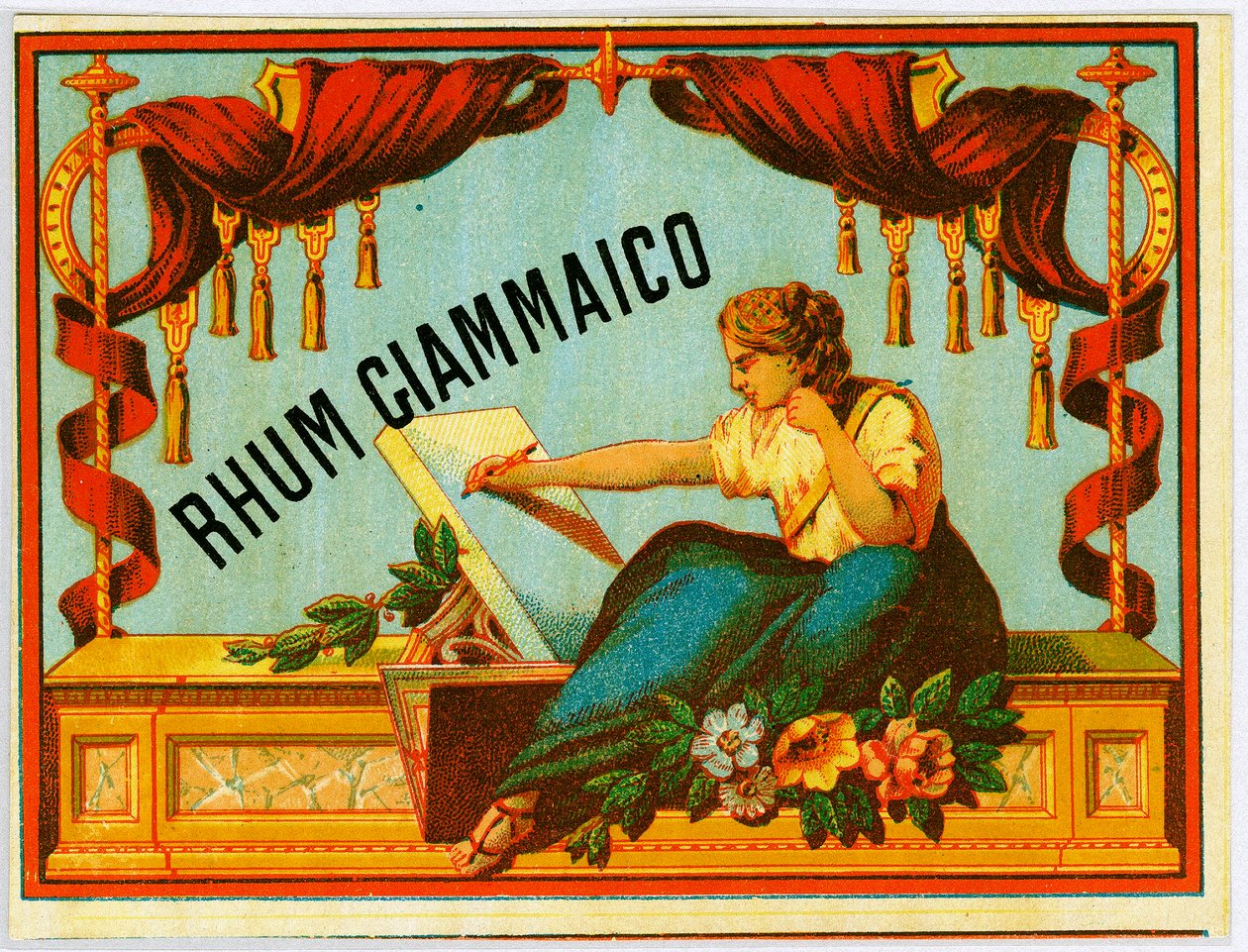 Giammaico rom alkoholreklam (kromolitografi sent 1800-tal) av Unknown artist