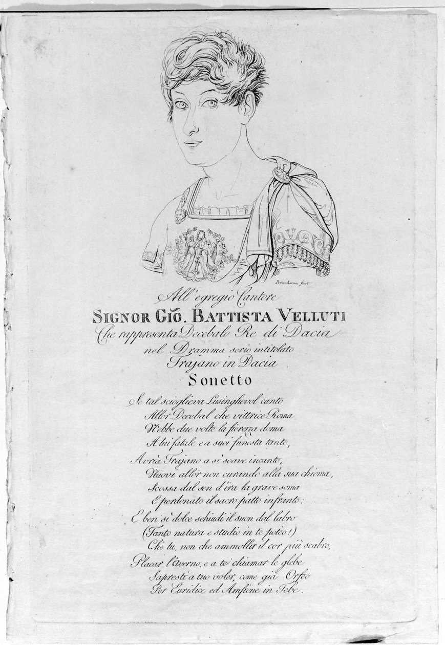 Giovanni Battista Velluti (1781-1861), sista kastratopera. av Unknown artist