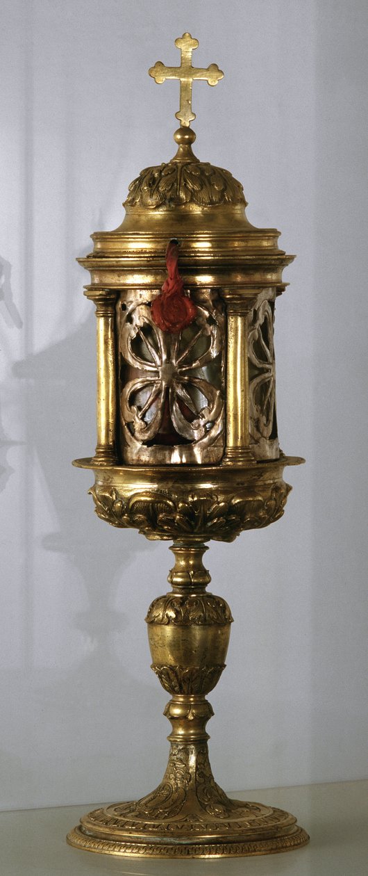 Guld koppar ciborium av Unknown artist