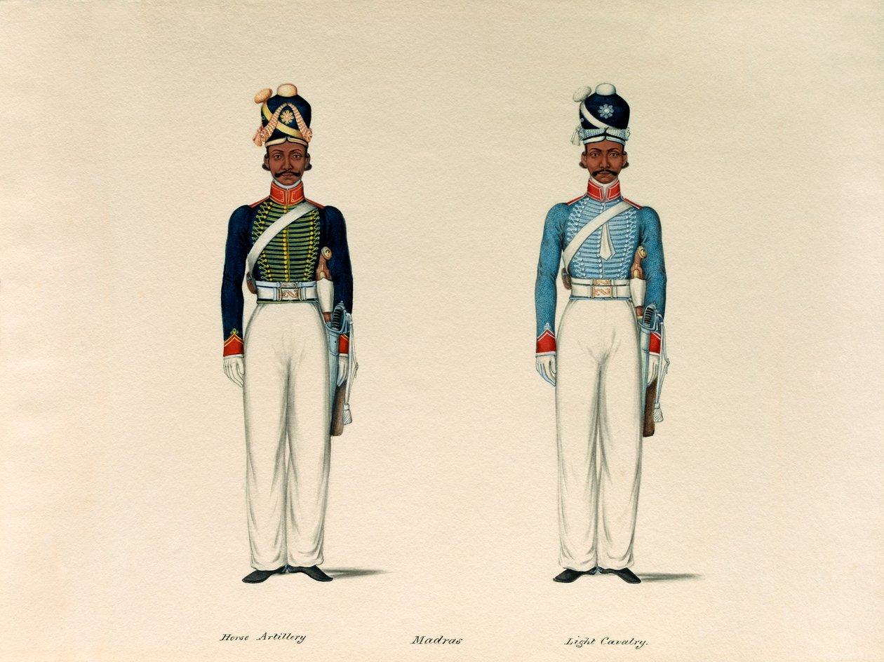Golundauz, Madras Hästartilleri; och Sowar, Madras lätta kavalleri, 1835 ca. av Unknown