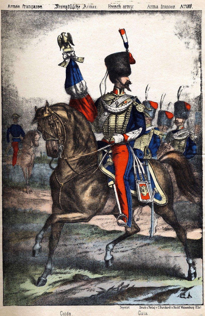 Guide till den franska Armee. sd. gravyr från 1800-talet. av Unknown artist