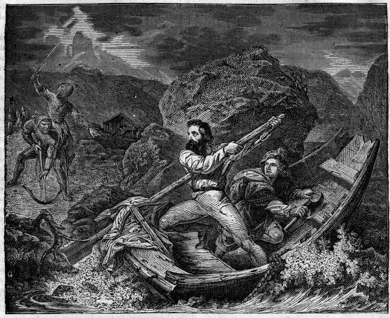 Guillaume Tell (William Tell) räddar Baumgartner. av Unknown artist