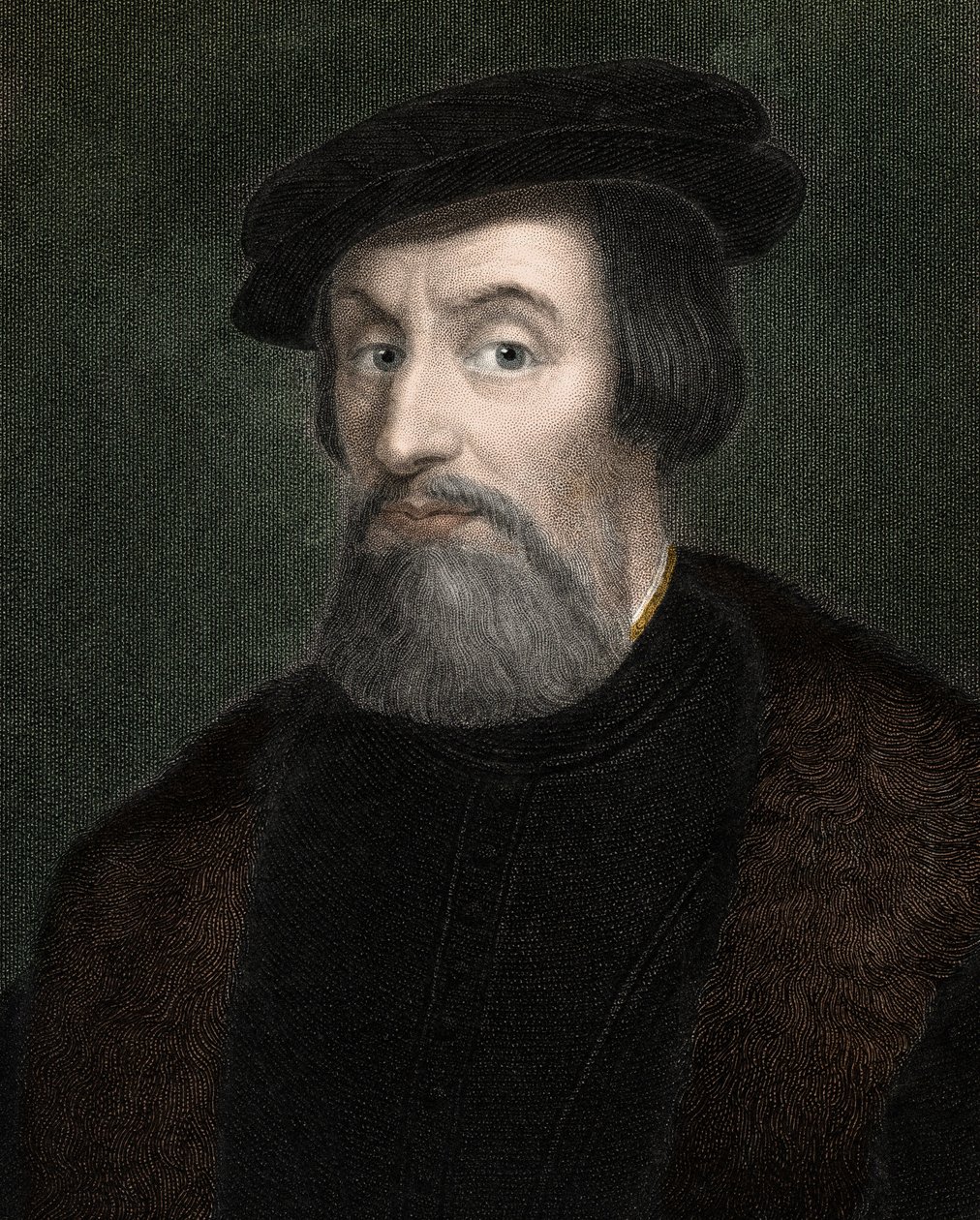 HERNANDO (Hernan) CORTES (Cortez) (1485-1547) Engelsk erövrare av Mexiko - gravyr - 1800-talet av Unknown artist