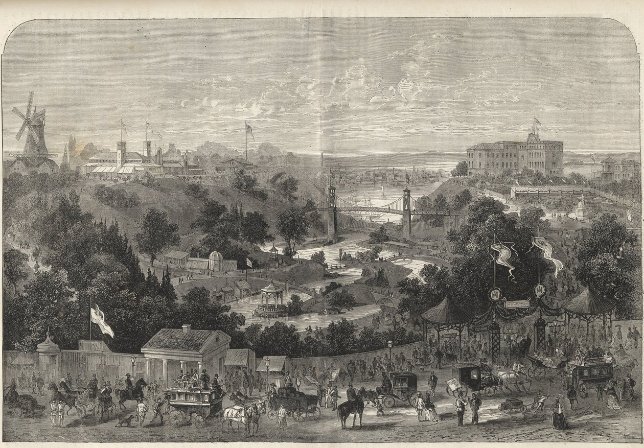 Hamburg - Tyskland - Trädgårdsutställning 1869 - Hamburg - parken för den internationella trädgårdsutställningen av Unknown artist