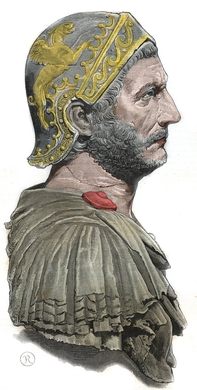 Hannibal - Porträtt av Hannibal eller Annibal Barca (ca 247-183 f.Kr.), karthagisk general och statsman av Unknown artist