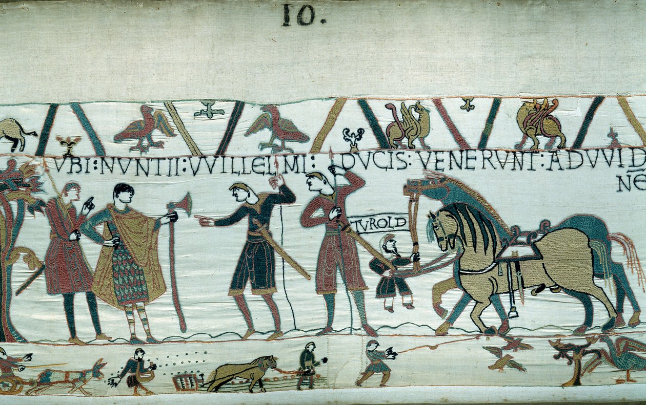 Harold, som kom för att informera hertigen av Normandie Vilhelm Erövraren (1027-1087) att han skulle bli efterträdare till Englands krona vid Edward Bekännarens död, togs till fånga av greve Guy de Ponthieu. Hertigen av Normandie skickade sändebud till av Unknown artist