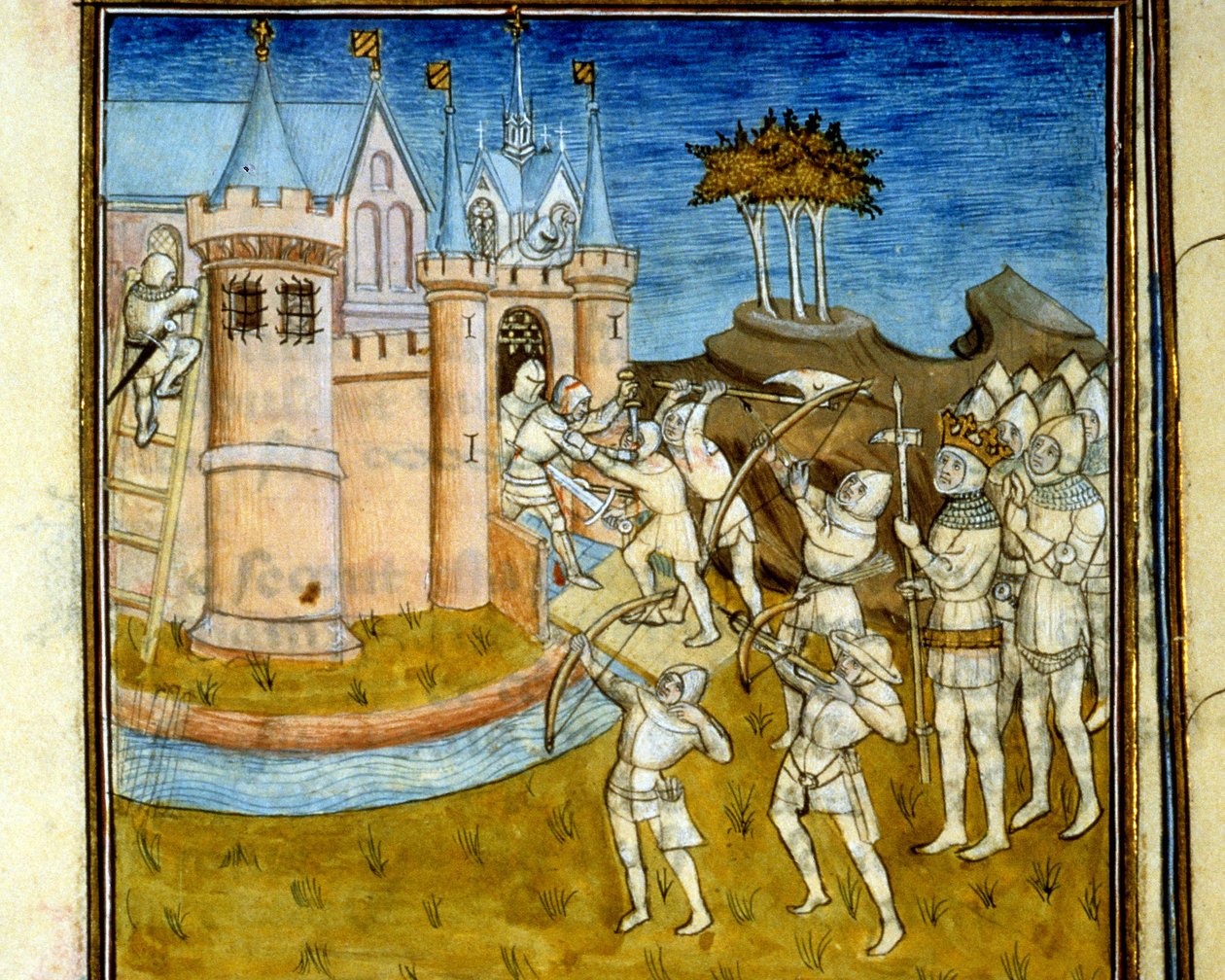 Henri 1er (1008 - 1060) kämpade mot Vilhelm Erövrarens armé (1027 - 1087) 1054 - i "" Grandes chroniques de Saint-Denis", sent 1300-tal (ref. 512) av Unknown artist