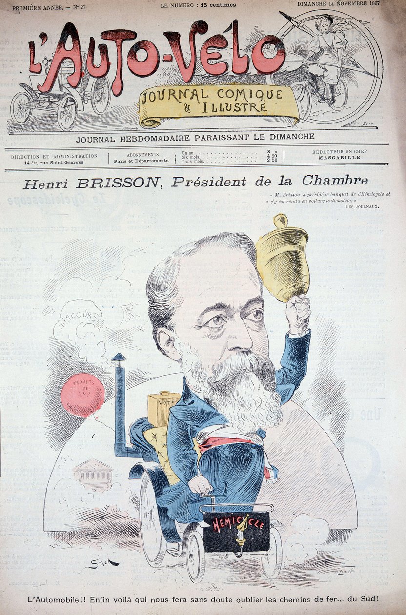 Henri Brisson en automobile (kammarens ordförande) - i "" l