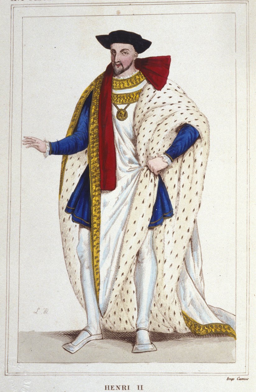 Henrik II, kung av Frankrike (1519 - 1559) gravyr från 1830 av Unknown artist