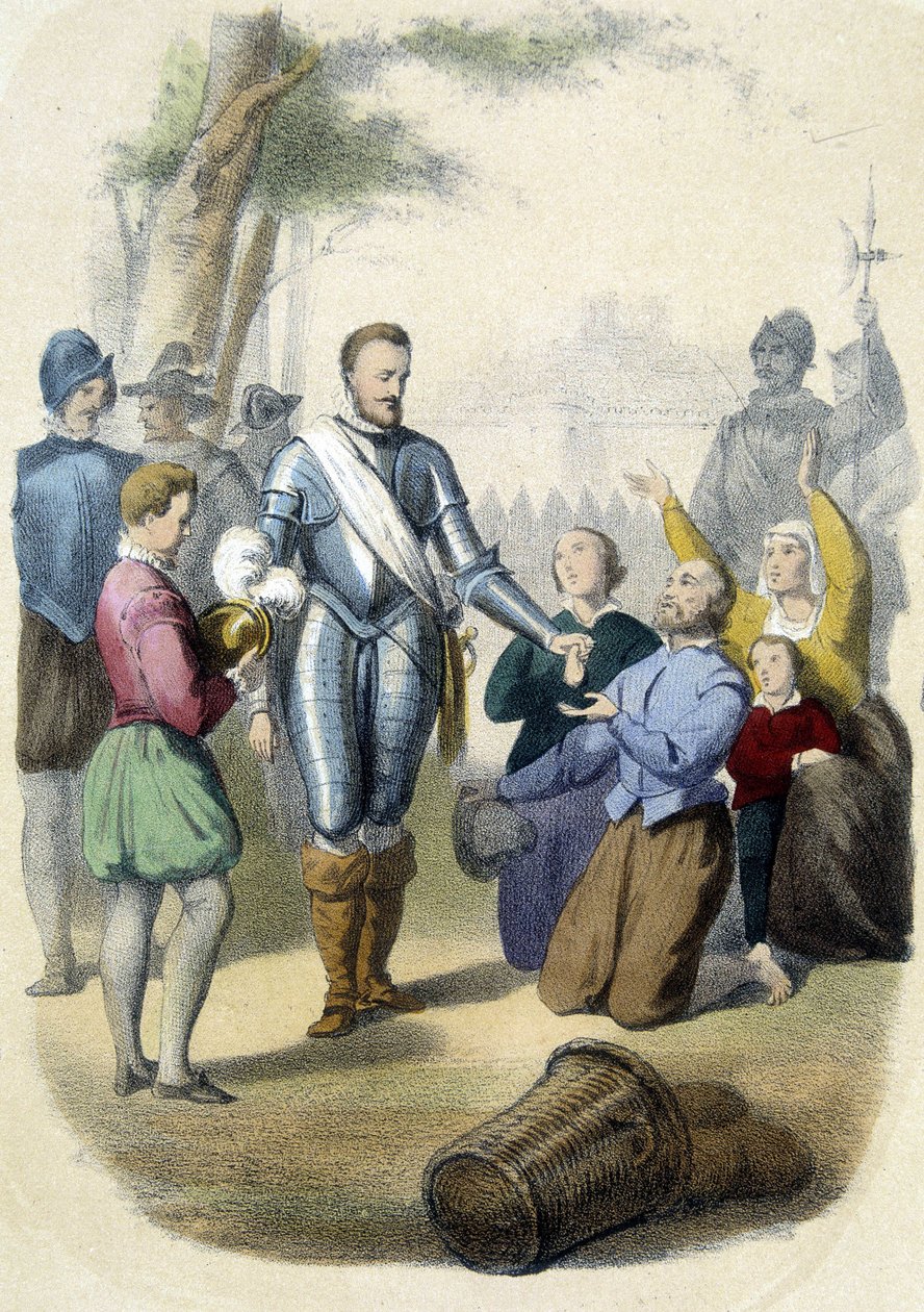 Henrik IV (1553 - 1610) vid Paris högkvarter 1594. av Unknown artist
