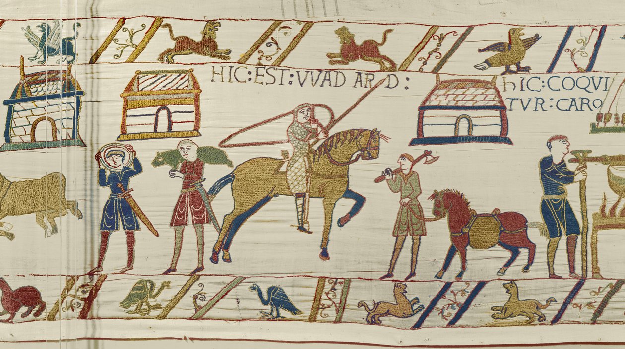 Här är Wadard, Bayeux Tapestry (ullbroderi på linne) av Unknown artist