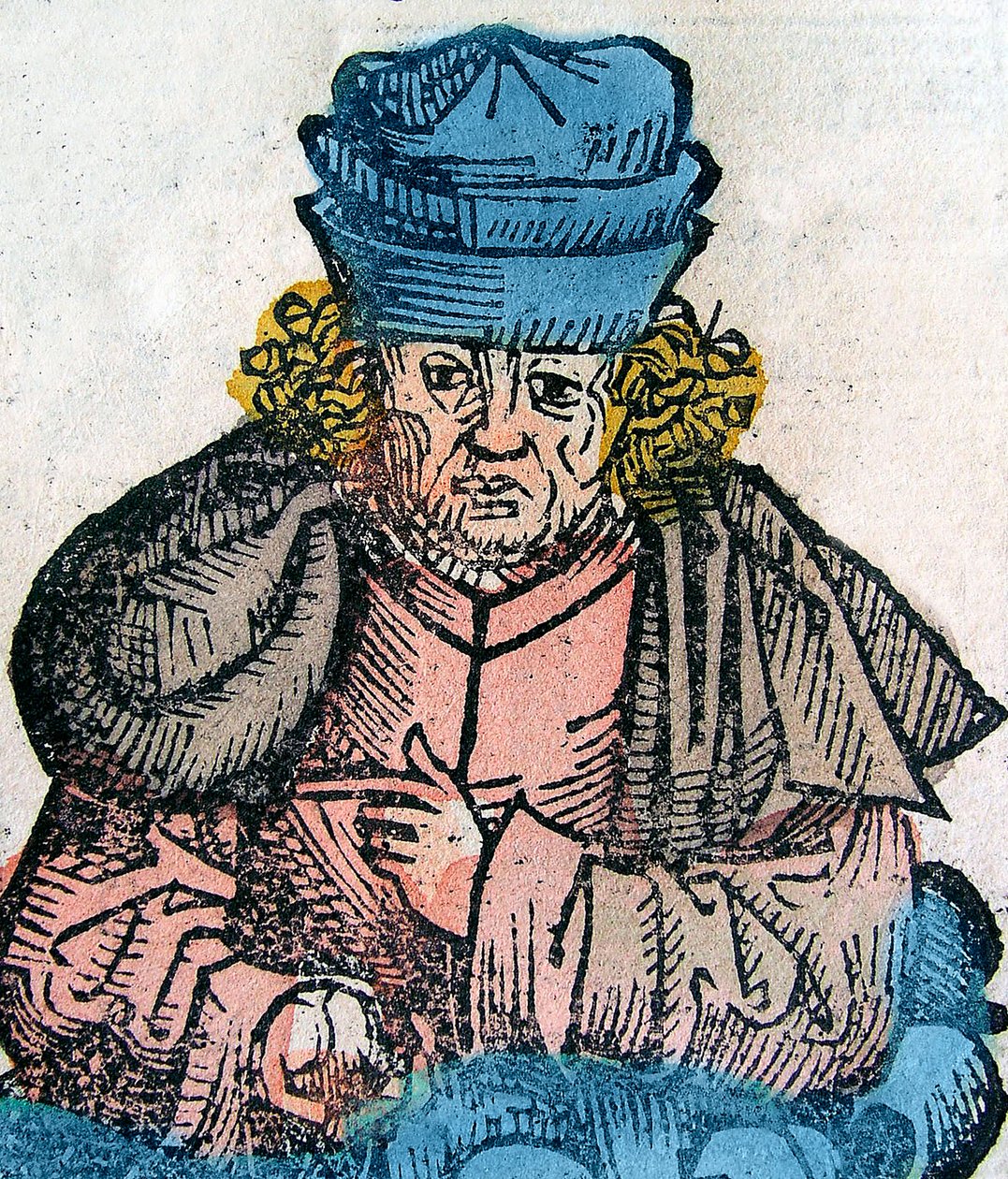 Herodote (Herodotos, 484-425 f.Kr.), grekisk historiker - HERODOTUS 490-425 f.Kr., grekisk historiker - träsnitt från Nürnbergkrönikan av Unknown artist