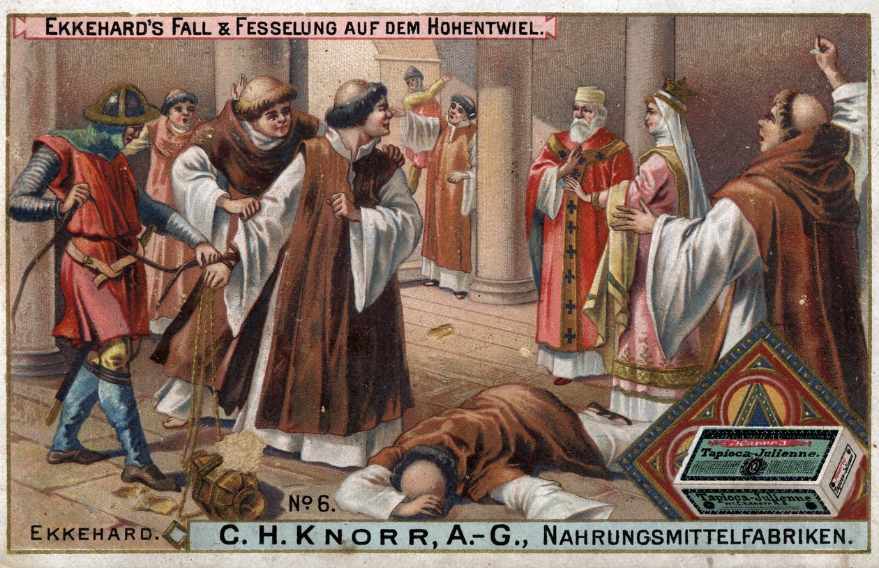Historien om Ekkehard IV av St. Gallen (S:t Gallen) eller Eckhard, Eckhart (980 -1057) lärd och latinsk poet. Ekkehards fall och dess chings vid Hohentwiel. av Unknown artist