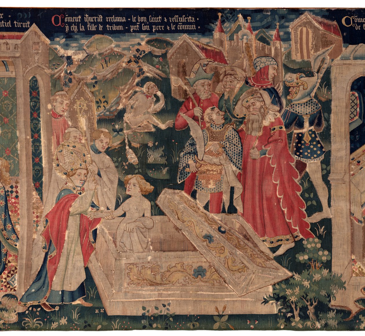 Historia om Saint Piat och Saint Eleuthère, scen 12: Uppståndelsen av tribunens dotter av Unknown artist