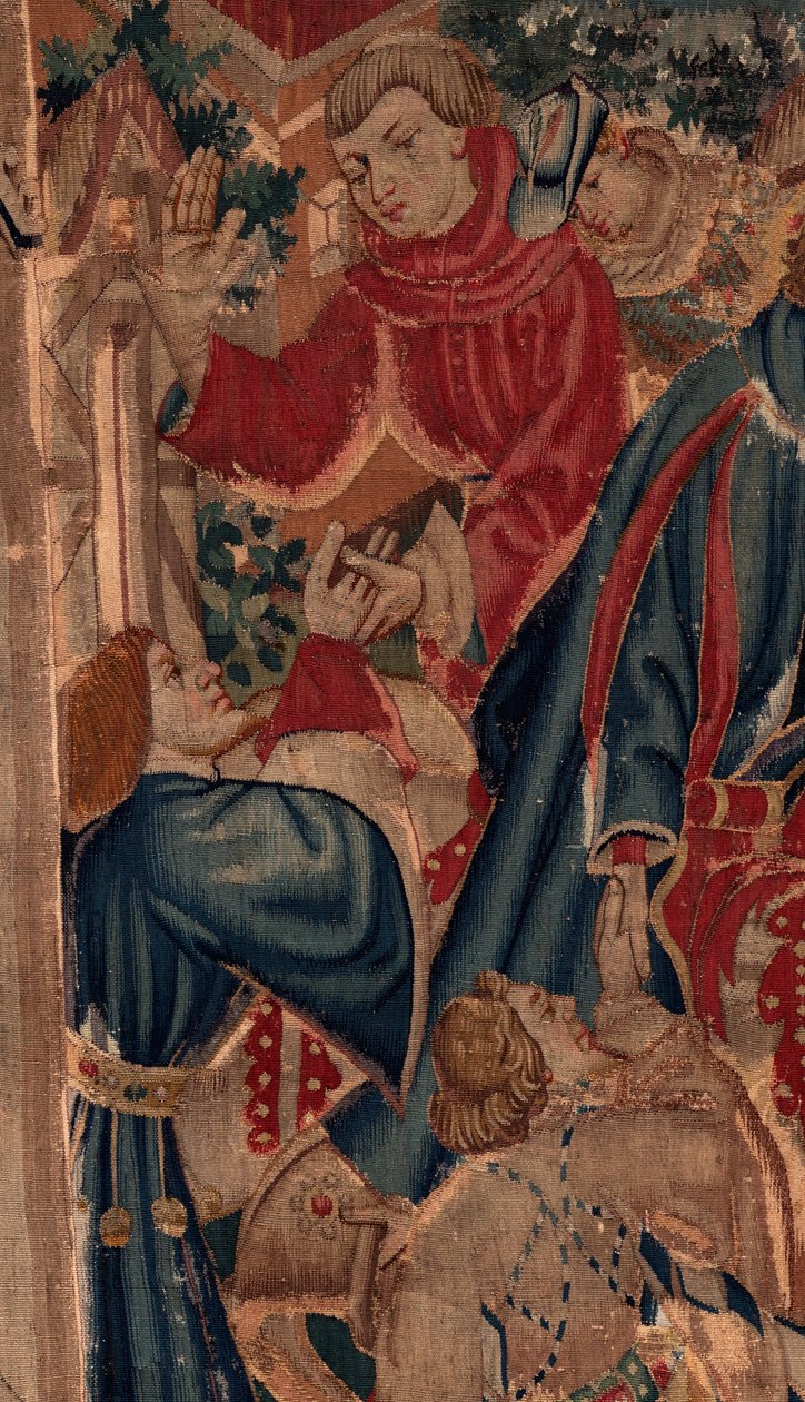 Historia om Saint Piat och Saint Eleuthère, scen 8, detaljcentrum av Unknown artist