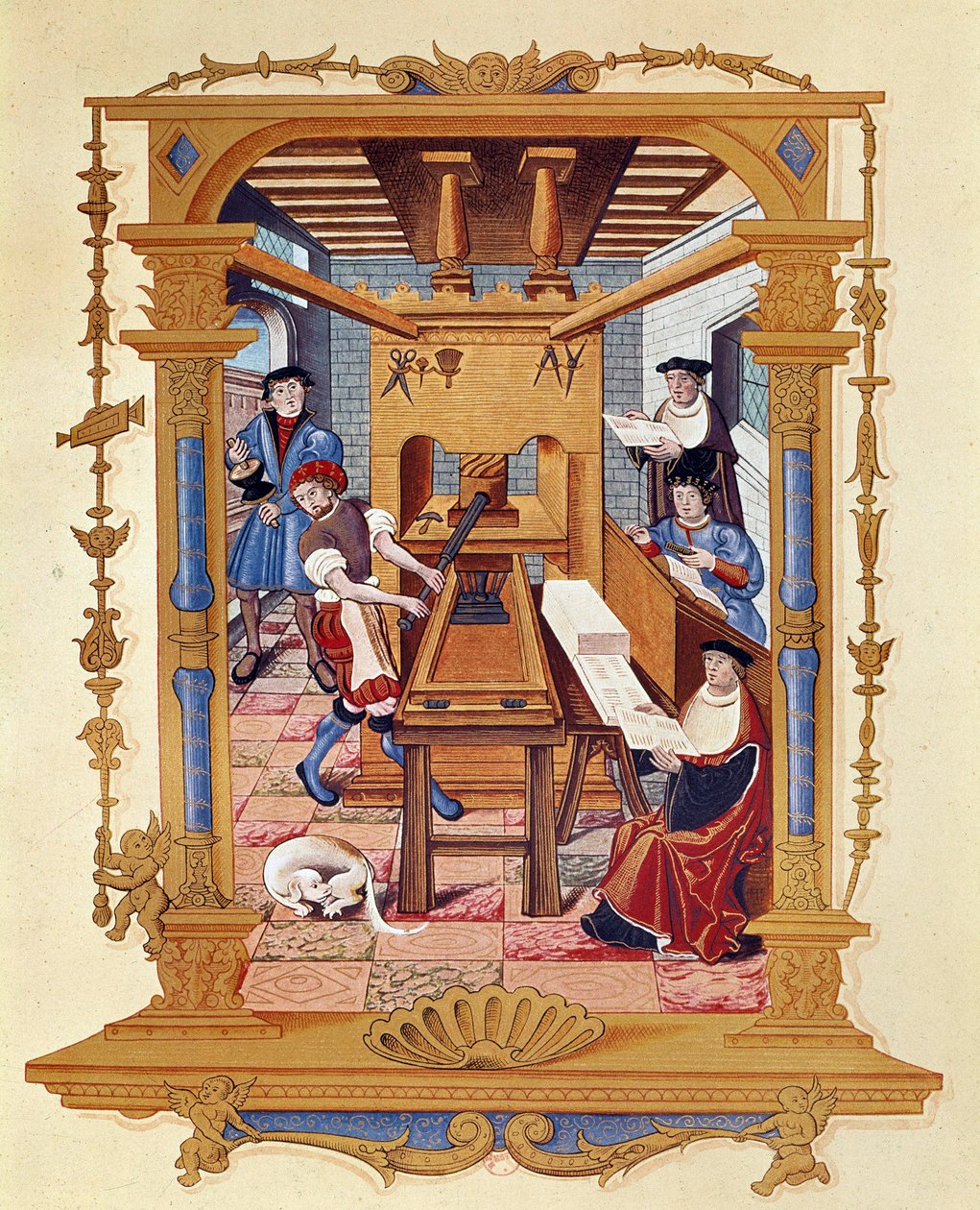 Tryckningens historia: en typografisk verkstad omkring 1530. av Unknown artist