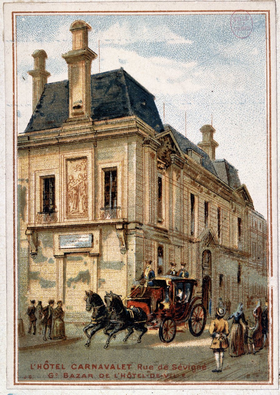 Hotel Carnavalet, reklam för butiken ”Stora basaren i Stadshuset””, v. 1895 av Unknown artist