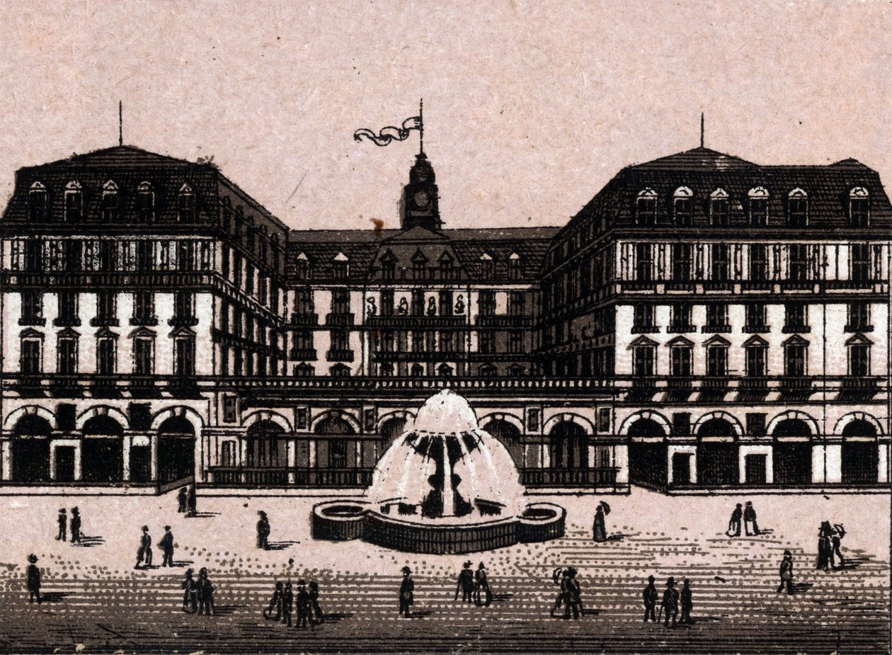 Hotel Frankfurter hof i Frankfurt Tyskland (Frankfurt, Tyskland) i "" Världen illustrerar 168 vyer"" Odaterat (slutet av 1800-talet) av Unknown artist