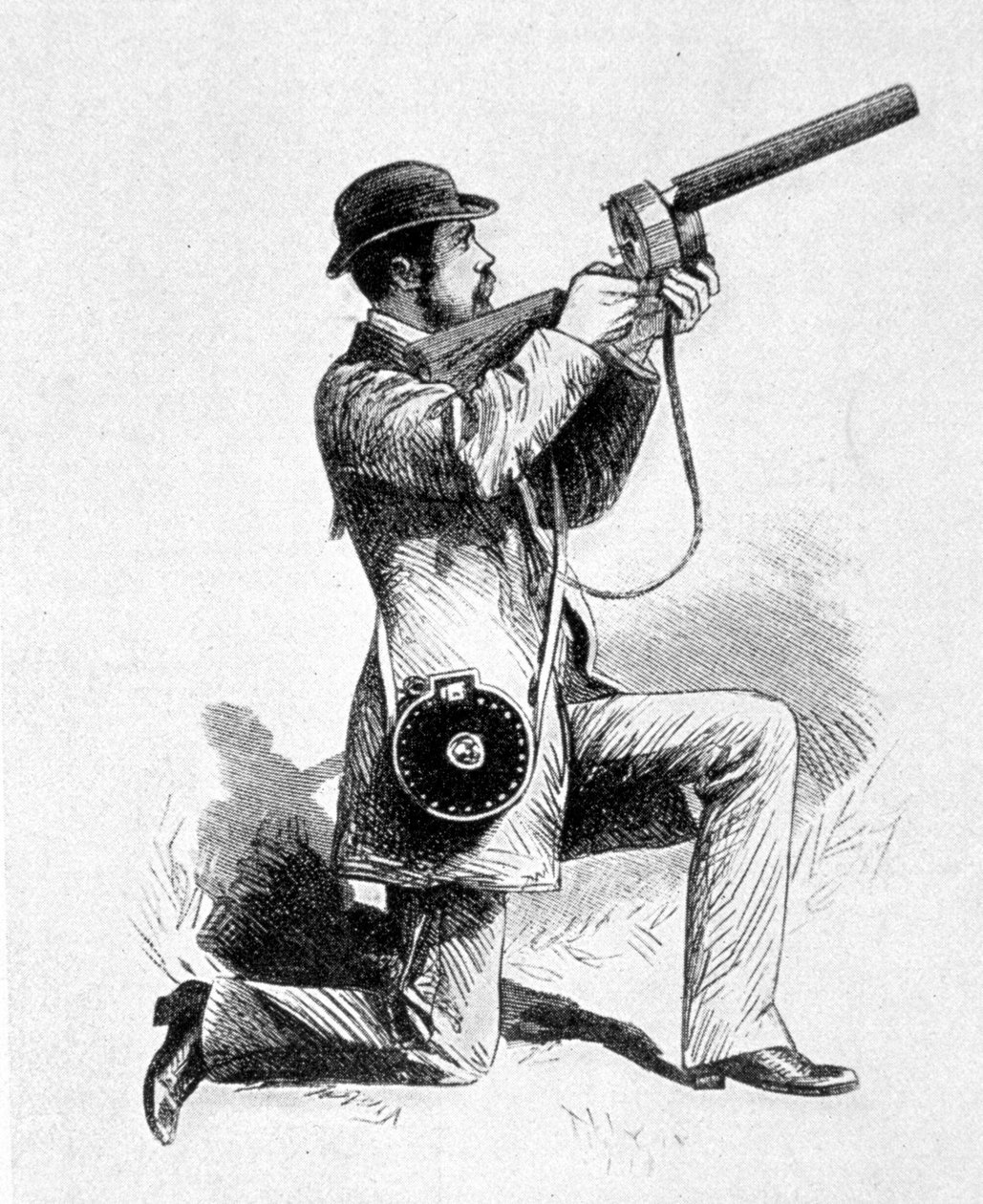 Hur Etienne Jules (Etienne-Jules) Mareys gevär användes för att fotografera fåglar. av Unknown artist