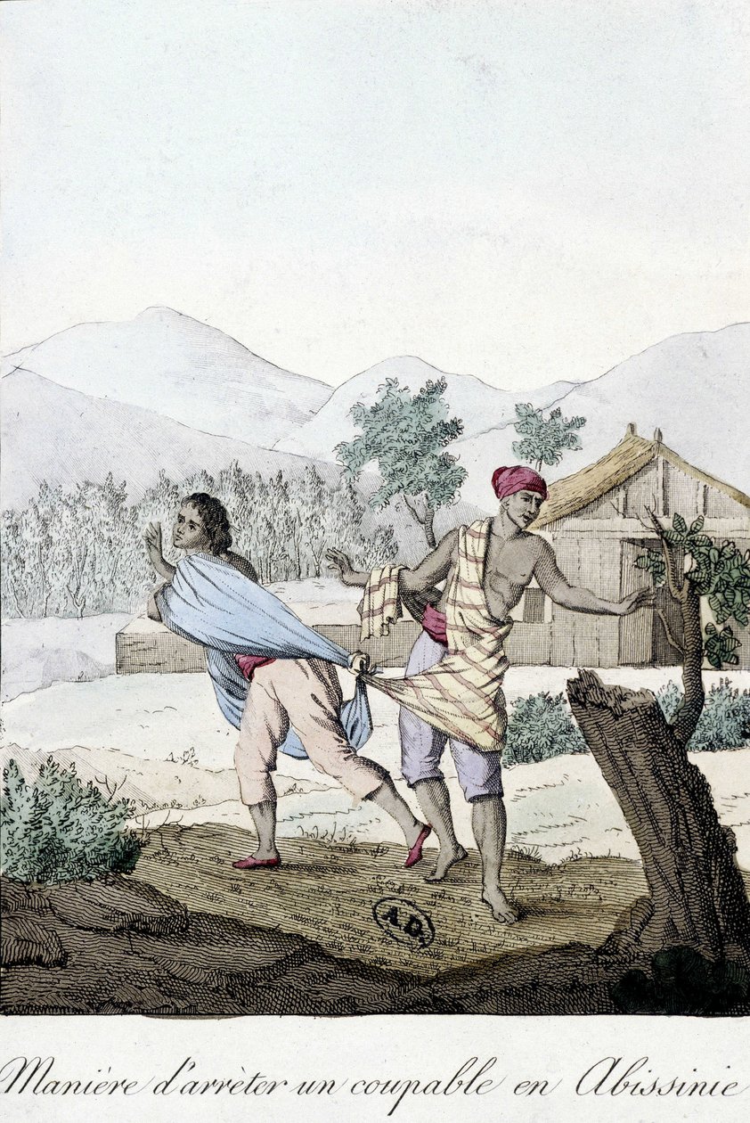 Hur man arresterar en gärningsman i Abessinien (Abissinia) - gravyr av Unknown artist