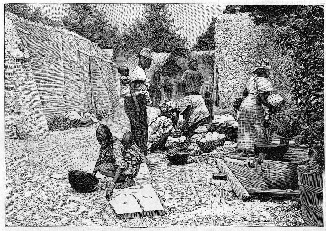 Human Zoo - etnografisk utställning av Västafrika på Champ de mars (Paris) av Unknown artist