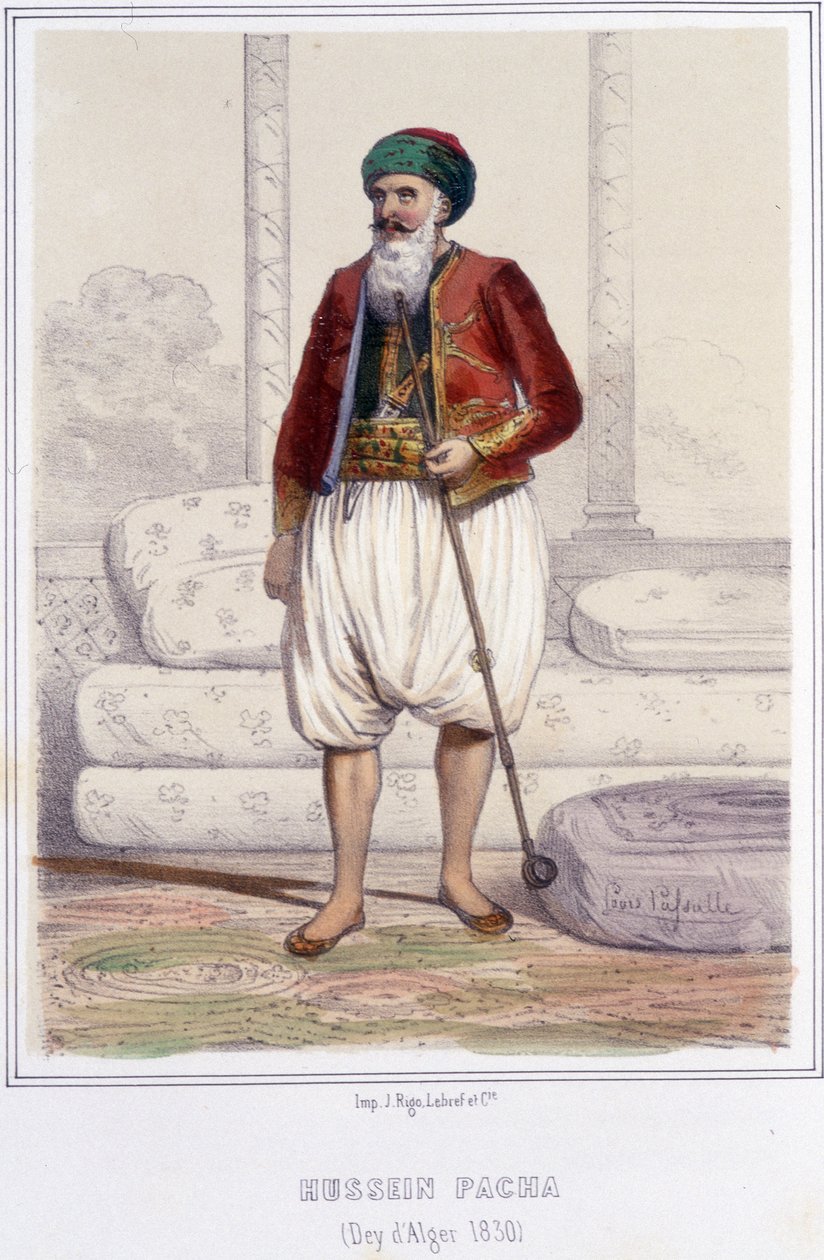 Hussein pasha, dey (farbror) till Alger från 1818 till 1830 när fransmännen tog Alger. av Unknown artist