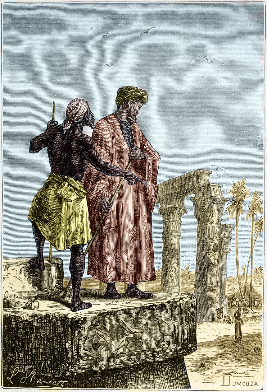 Ibn Battuta (1307-1377) i Egypten - i Upptäckten av jorden av Jules Verne av Unknown artist