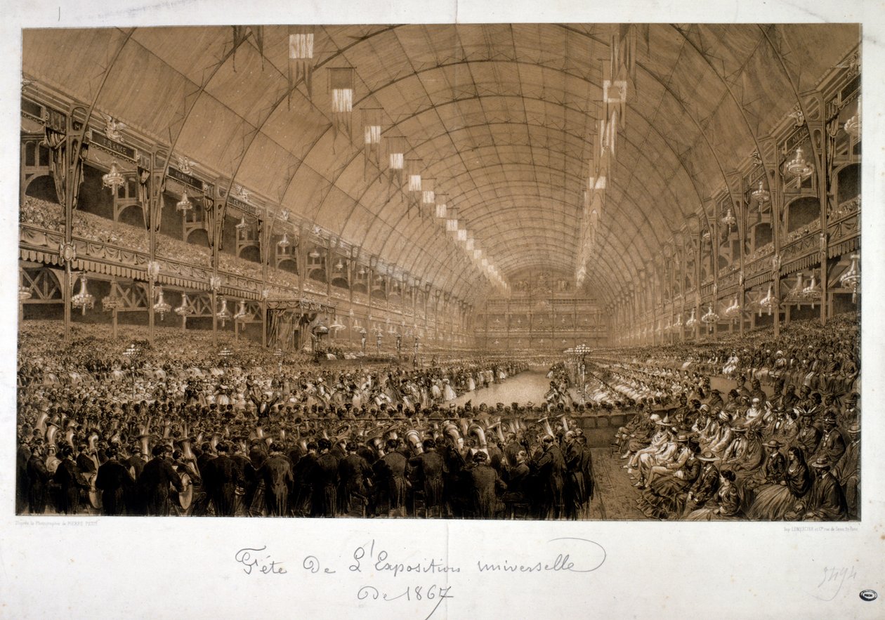 Illustration som föreställer den internationella utställningen 1867 (Exposition Universelle d