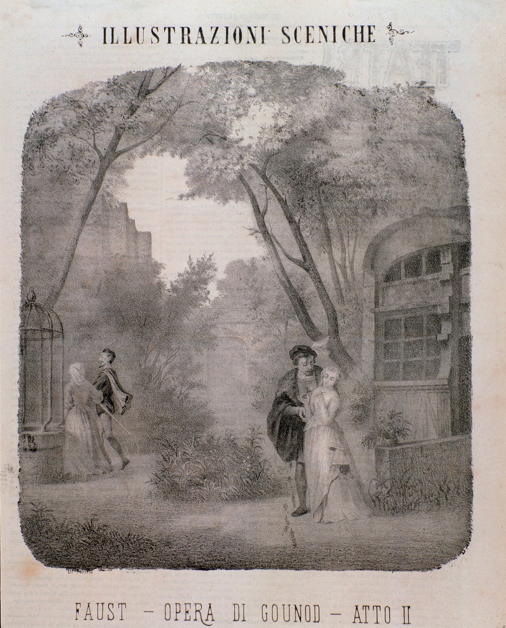 Illustration till andra akten av Faust av Charles Gounod av Unknown artist