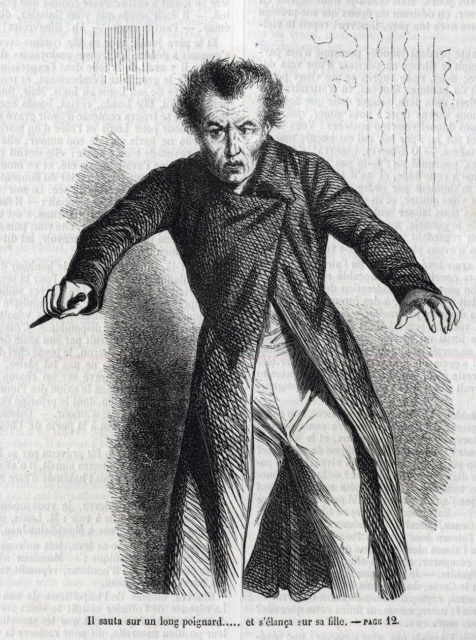 Illustration av "Vendetta", roman av Honore de Balzac (1799-1850). av Unknown artist