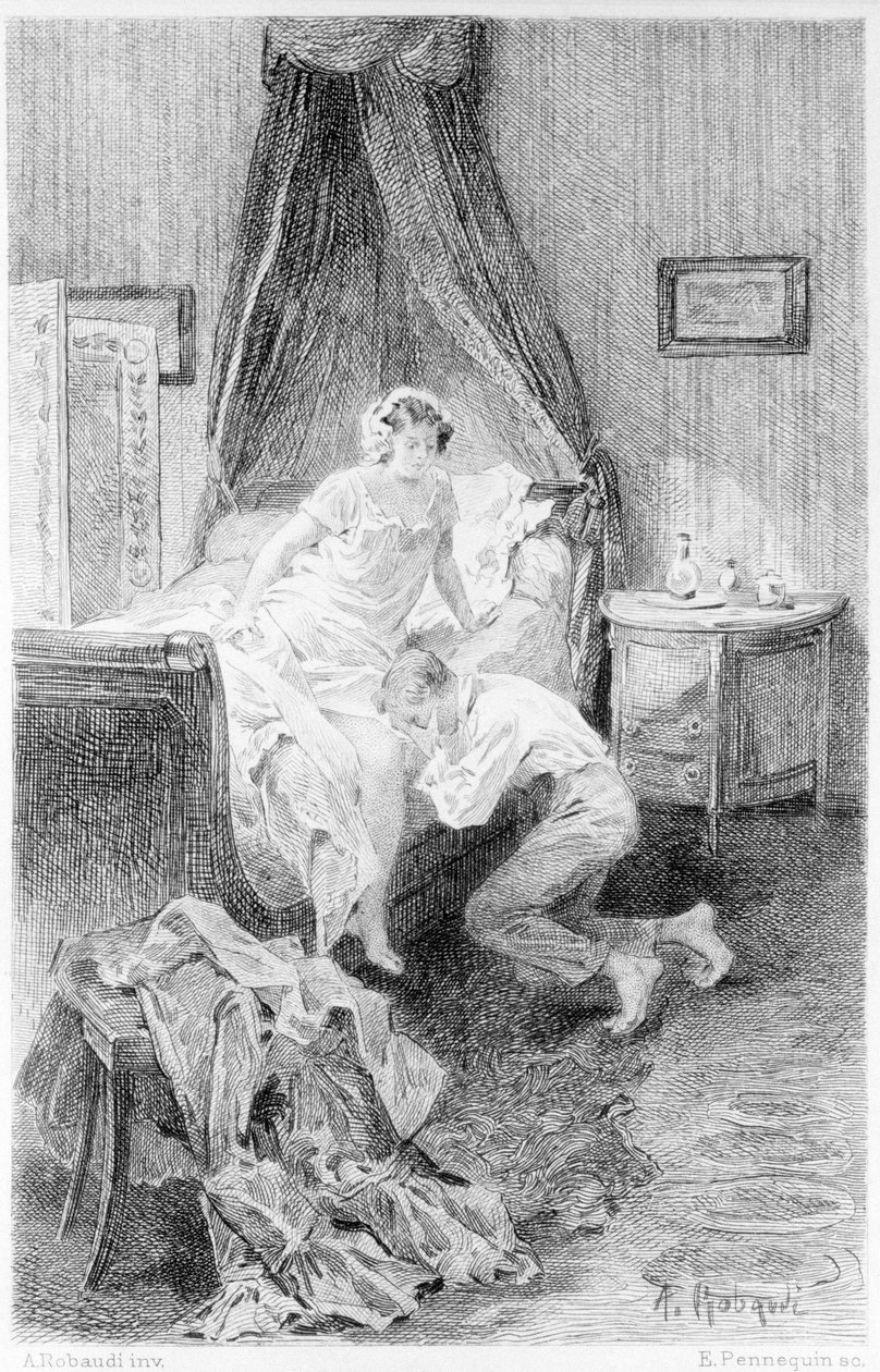 Illustration av "Red and Black" av Stendhal. 1830. av Unknown artist