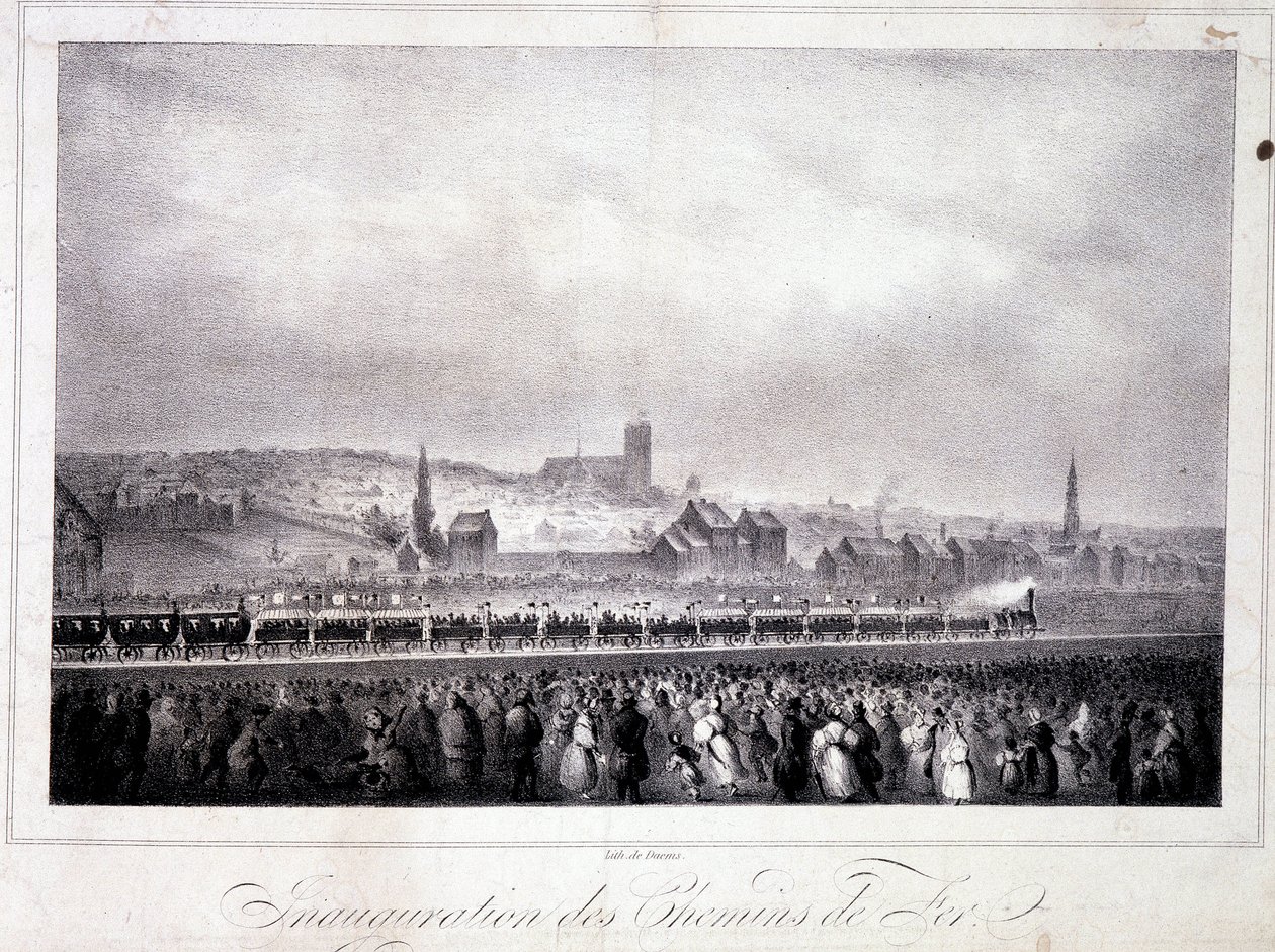 Invigning av den belgiska järnvägen i Bryssel, 5 maj av Unknown artist