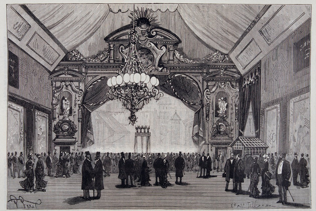 Glödljusbelysning på Electricite-utställningen: Werdermann-ljuskronan i teatersalen - i "Naturen" av Unknown artist