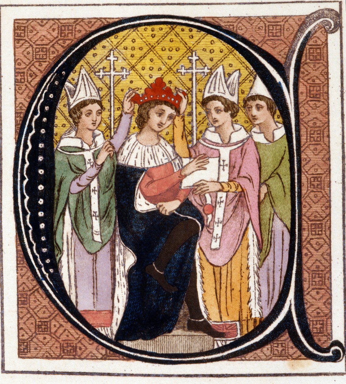 Inkonoration av Edward I av England (1239-1307) 1272. Gravyr från 1800-talet. Biblioteca nazionale Braidense. Milano av Unknown artist