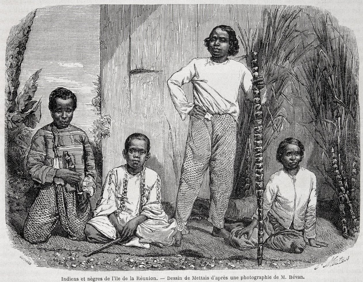Indianer och negrer på Reunion Island - i "" Le Tour du Monde"" av Unknown artist