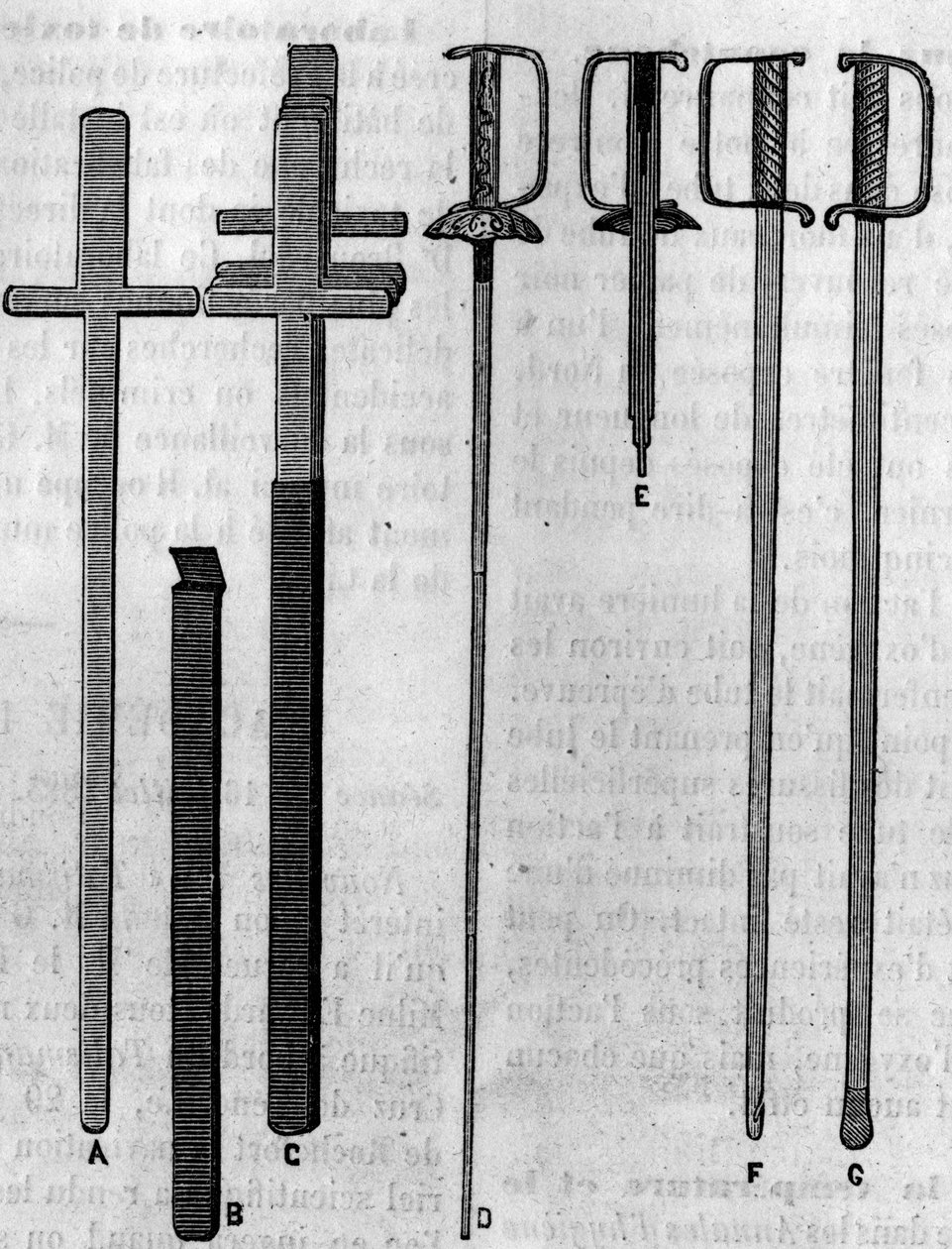Instrument som används av en svärdsvala. Gravyr i "" Nature: granskning av vetenskaperna och deras tillämpningar på konst och industri "" av 21 juli 1883. av Unknown artist