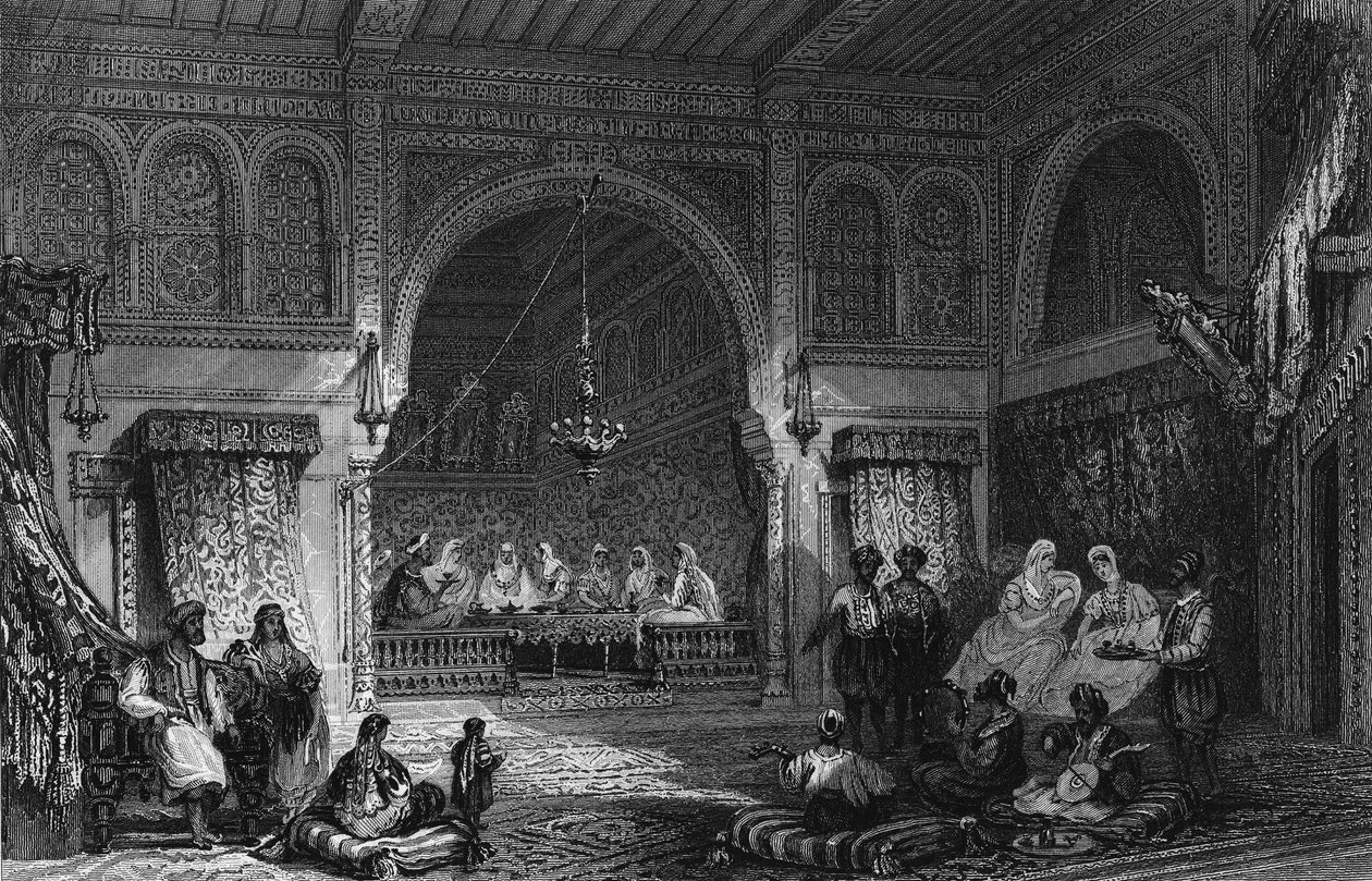 Interiör av ett damrum, i Alger av Unknown artist