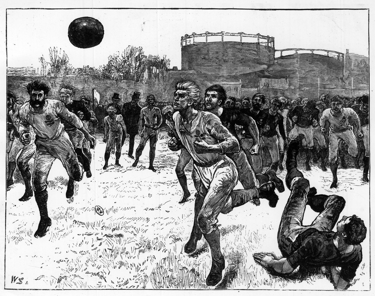 Internationell fotbollsmatch mellan anglosaxiska länder av Unknown artist