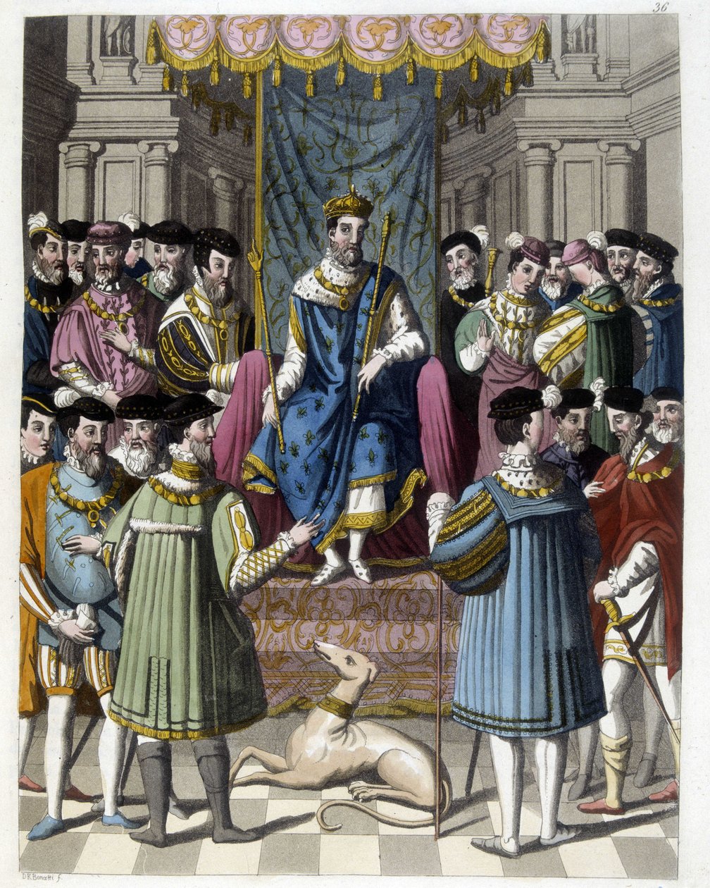 Intervju med Francois 1st (1494 - 1547) och Henry VIII (1491 - 1547) av England. Gravyr av 1800-talet. av Unknown artist