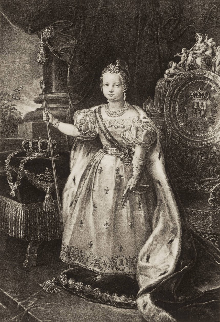 Isabella II (1830-1904). Drottning av Spanien (gravyr) av Unknown artist