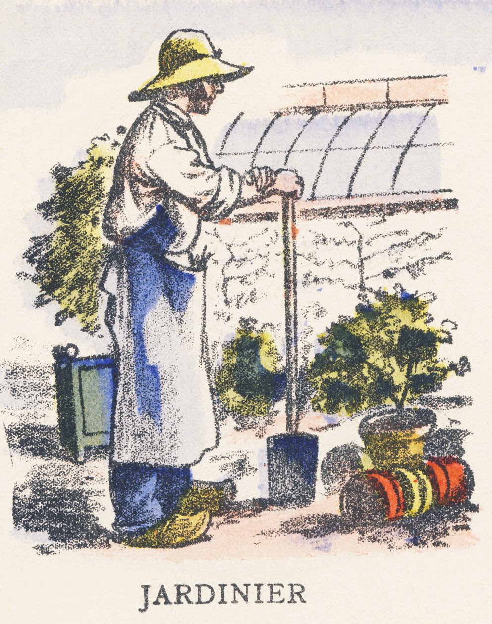 J: trädgårdsmästare av Unknown artist