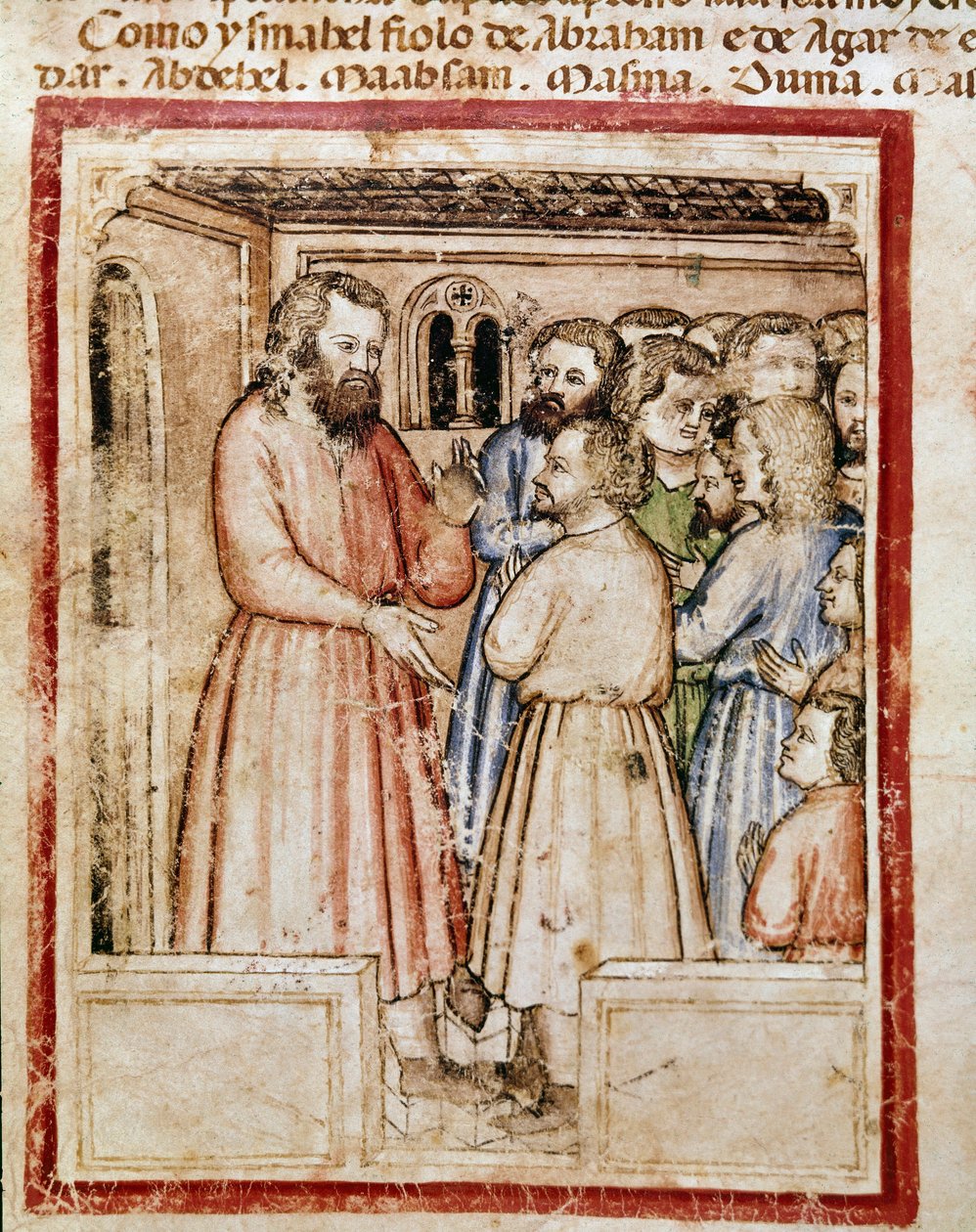 Jacob och hans tolv barn Miniatyr från codex 212 (eller Padovano Codice eller Bible of Padua) 1390-1400 Rovigo, Accademia dei Concordi av Unknown artist