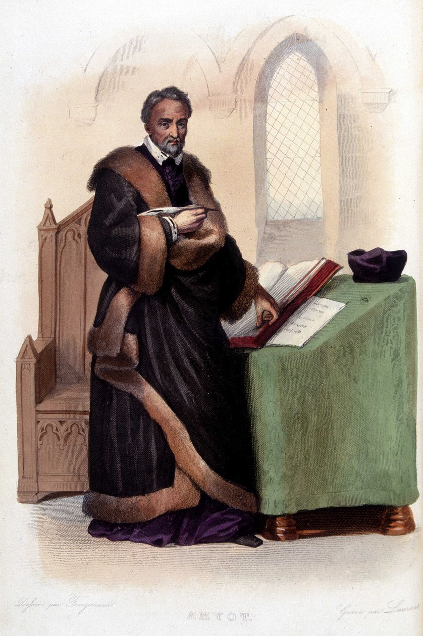 Jacques Amyot (1513-1593), fransk humanist och författare, - i "Le Plutarque francais", Ed. Mennechet av Unknown artist